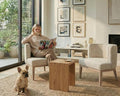 Beige Barrel Chairs Set of 2 by LIVINOVA