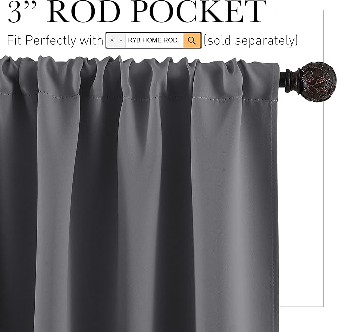 RYB HOME Large Blackout Curtains - Image 2