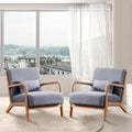 INZOY Mid-Century Modern Accent Chair Set of 2, Dark Grey Living Room Chairs by INZOY