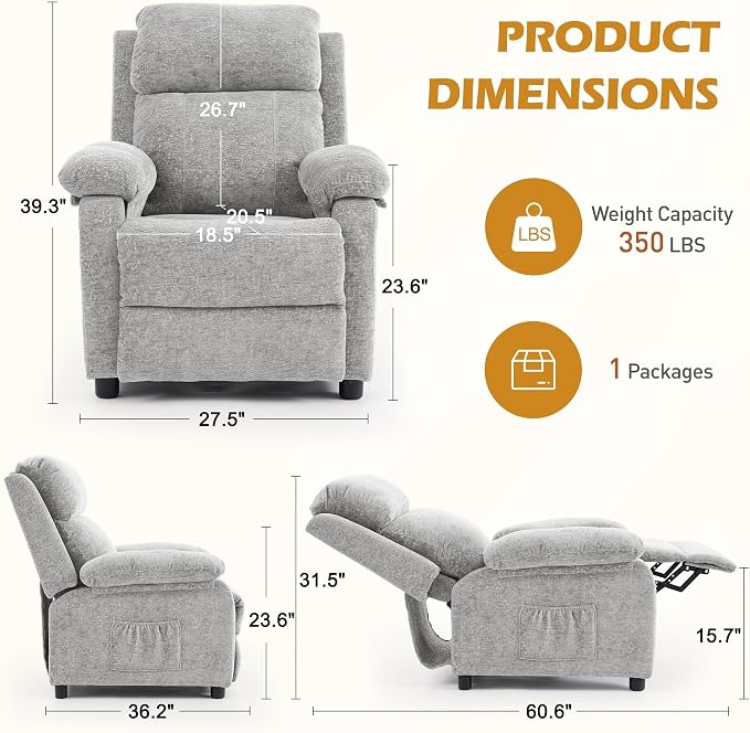 Korser Recliner Chair, Living Room Chairs - Image 2