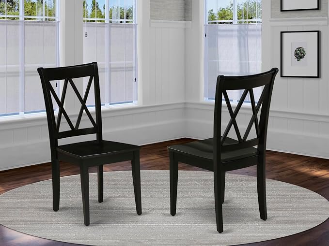 East West Furniture CLC-BLK-W Clarksville Dining Chairs - Image 2