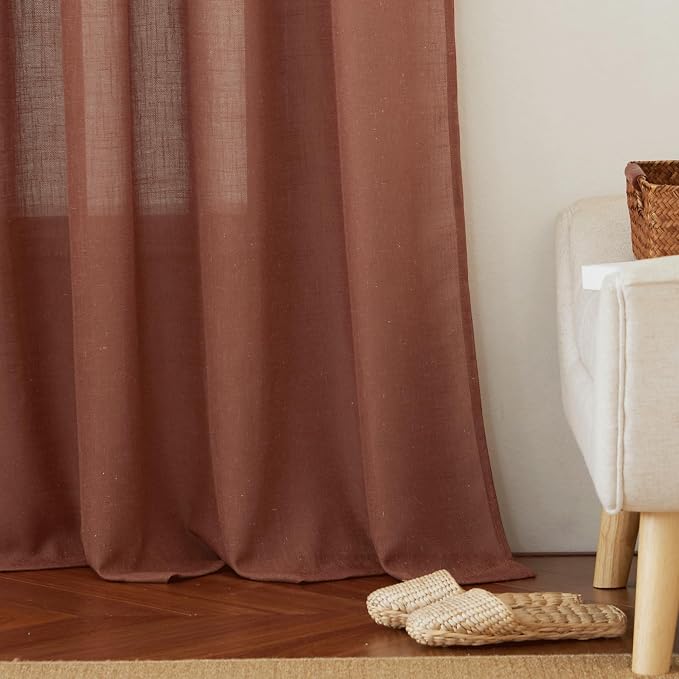 RYB HOME Terracotta Curtains 84 inch Long - Image 6