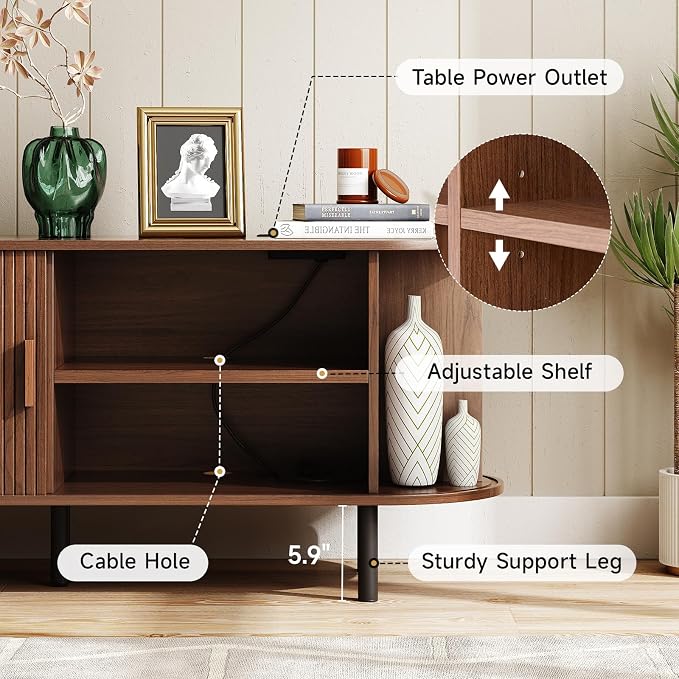 ONBRILL 55" TV Stand with Power Outlet - Image 4