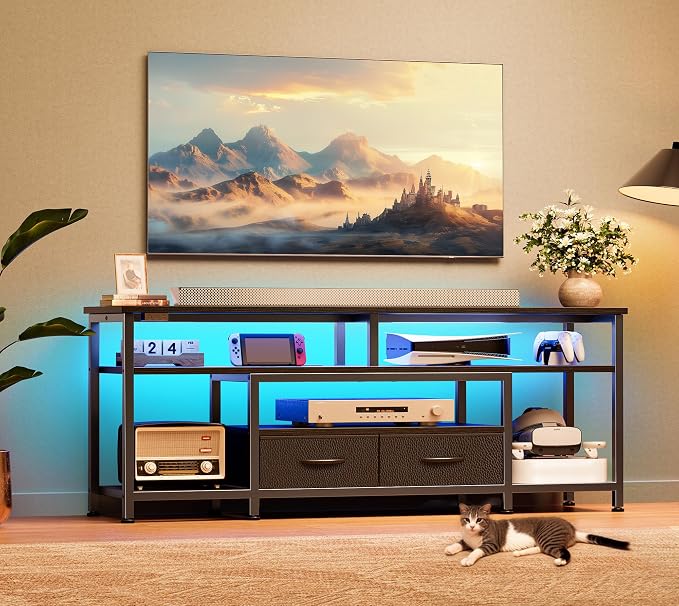 Huuger TV Stand for 55 60 Inch TV, Entertainment Center - Image 8