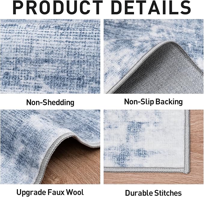 5x7 Area Rugs Washable Rug: Modern Abstract Living Room Rug Soft Anti-Skid Thin - Image 5