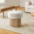 LuxenHome Storage Ottoman, 15.5"W x 15.5"H Modern Upholstered Padded Ivory by LuxenHome