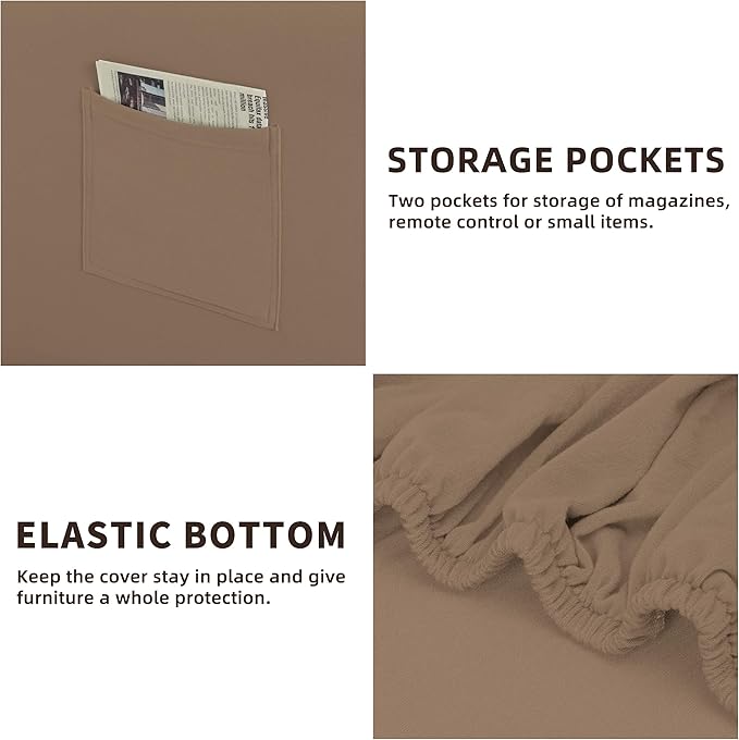 Easy-Going 7 Pieces Stretch Couch Cover Washable Sofa Cover Set - Image 5
