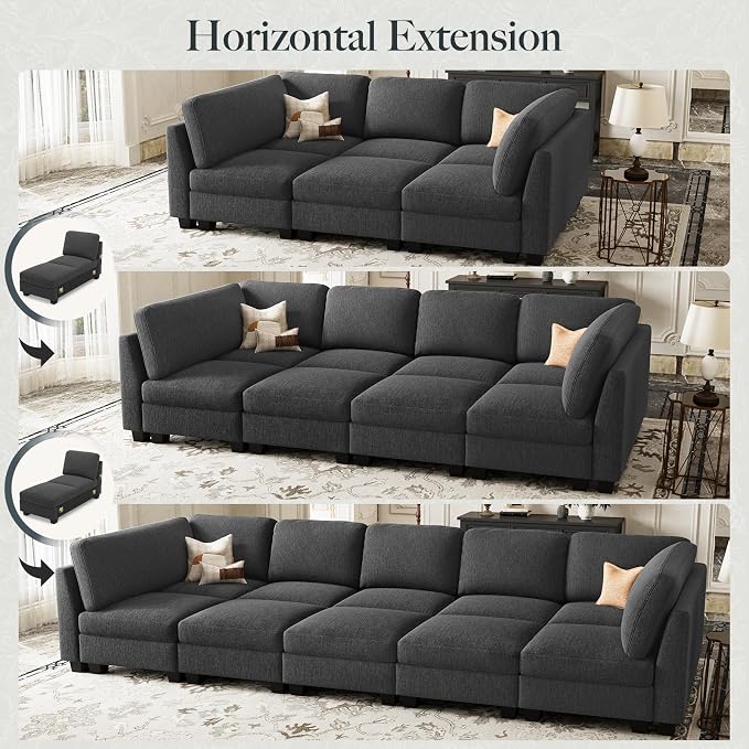 Belffin 111" Cloud Sectional Sleeper Sofa - Image 8
