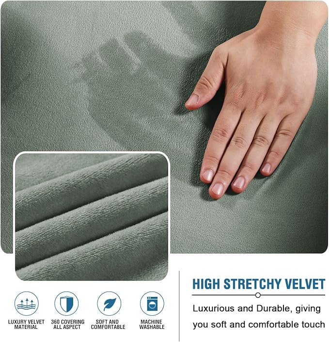 H.VERSAILTEX Real Velvet Futon Cover Armless Sofa Covers Sofa Bed Covers - Image 3