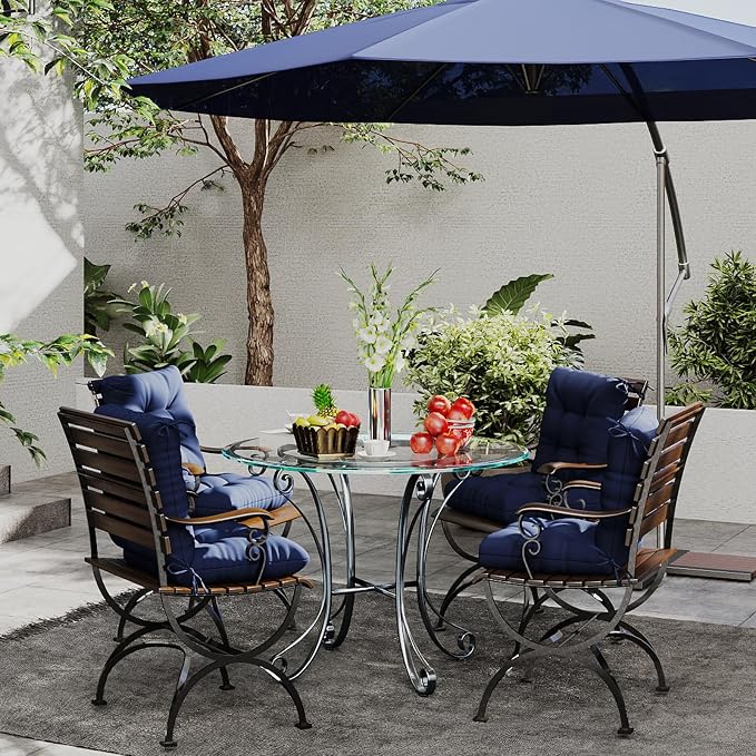 Outdoor Chair Cushions Set of 2, High Back Soft Seat Pad - Image 2