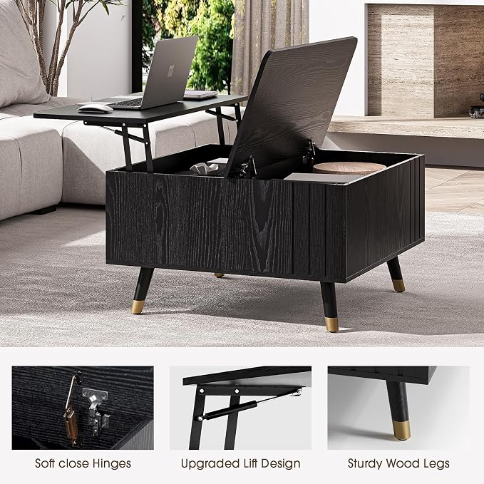 JOINICE 32" Square Lift Top Coffee Table - Image 4