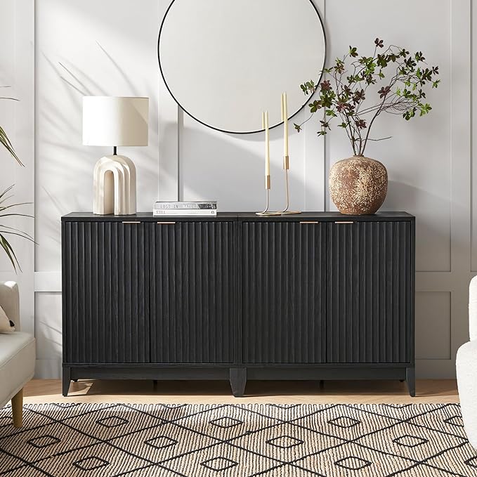 mopio Brooklyn Fluted Storage Cabinet, Modular Accent Buffet Sideboard - Image 5