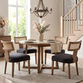 HNY Mid Century Modern Rattan Dining Chairs Set of 4, Farmhouse Linen by HNY