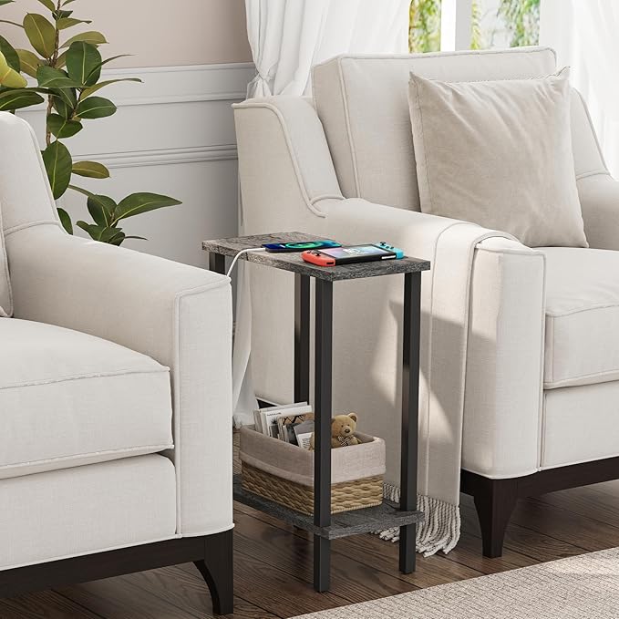 TUTOTAK Small Side Table, Narrow End Table, Skinny Sofa Table, Slim Nightstand - Image 2
