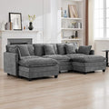111'' Sectional Cloud Deep Seat Couch, Oversized Chenille U Shaped Sectional by WUTUTUEE