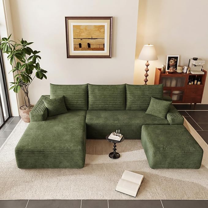 95" Cloud Sectional Couch U-Shaped Chaise - Image 6