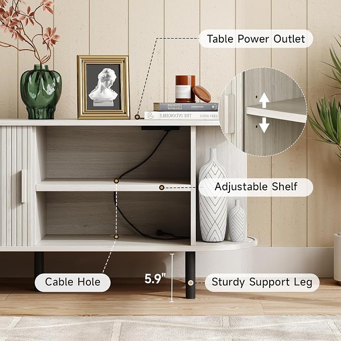 ONBRILL 55" TV Stand with Power Outlet - Image 4