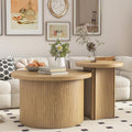 Mxtxmy Set of 2 Nesting Coffee Tables Farmhouse, Round Coffee Table Living Room by Mxtxmy