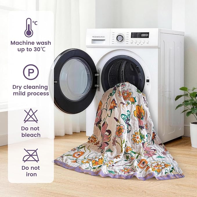 MSGKV Boho Throw Blanket 60"x80" Floral Blanket - Image 7