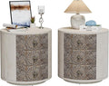 SUNBURY Round Night Stand Set of 2, Farmhouse Bedside Table, Farmhouse End Table by SUNBURY