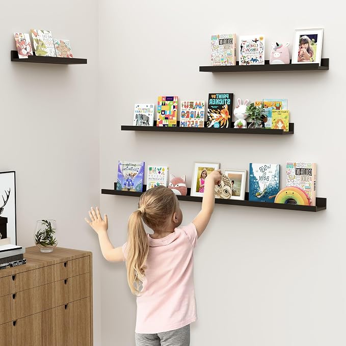 Floating Shelves for Wall, 36 inch Wood Floating Shelves Set of 2, Picture - Image 5