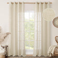 LAMIT Beige Linen Sheer Curtains 96 Inches Long by LAMIT
