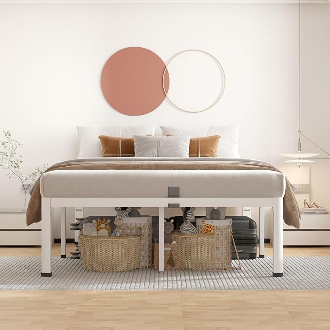 ROIL 14 Inch White King Bed Frame - Image 3
