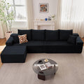 140" Sectional Cloud Couch for Living Room, Modular Floor Deep-Seat Sofa by Lakifun