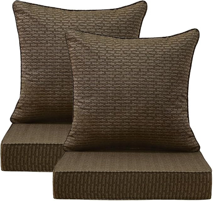 Sunbrella Outdoor Deep Seat & Back Cushion Set, 24 x 24 Inch Water Repellent by Supflourishia