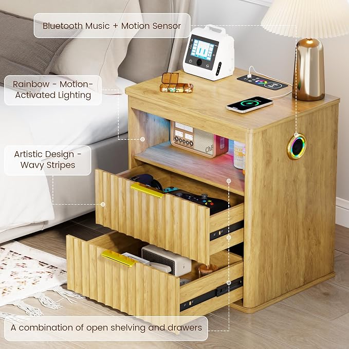 WOOVIVS Modern Nightstand Set of 2 - Image 5