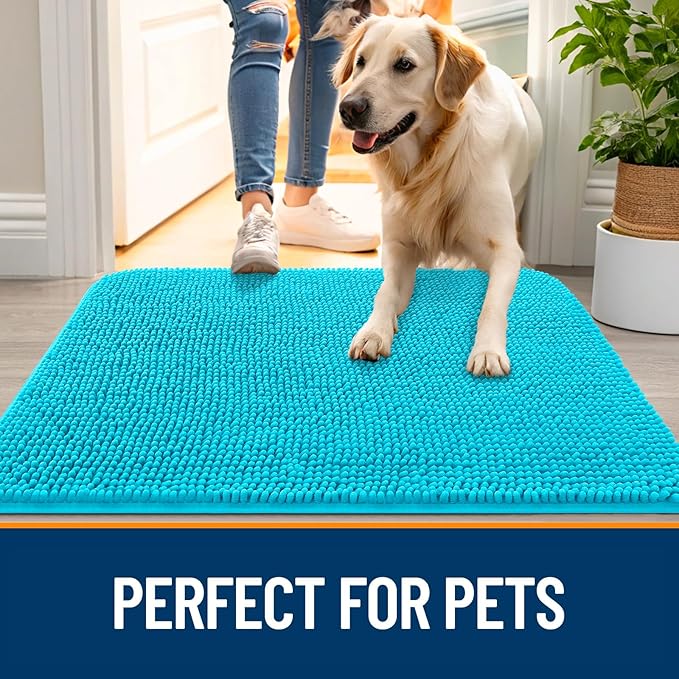OLANLY Dog Door Mat for Muddy Paws 50x30, Absorbs Moisture and Dirt, Absorbent - Image 6