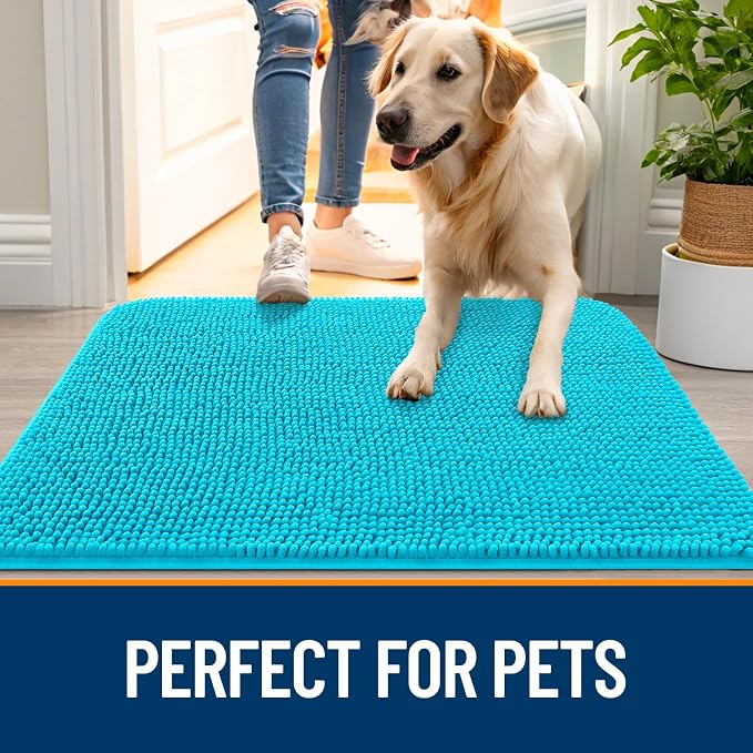 OLANLY Dog Door Mat for Muddy Paws 47x32, Absorbs Moisture and Dirt, Absorbent - Image 6
