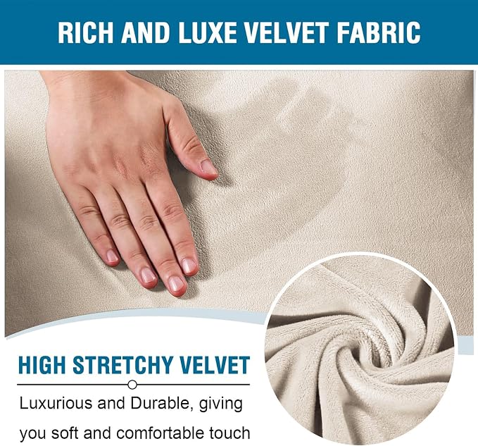 H.VERSAILTEX Velvet Stretch Recliner Couch Covers 4-Pieces Style Recliner Chair - Image 3