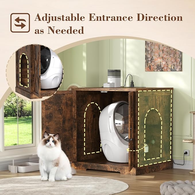 Heybly Litter Box Enclosure, Large Robot Cabinet - Image 5