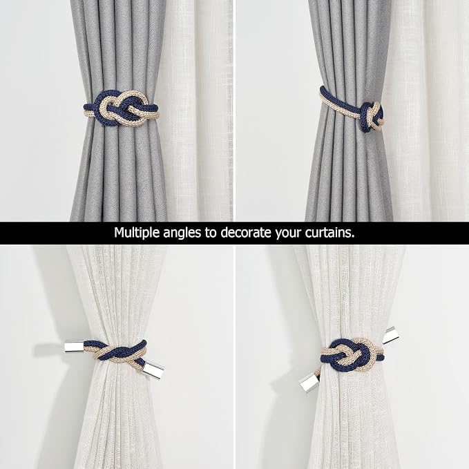 NICEEC 4 Pack Mini Magnetic Curtain Tiebacks Nordic Simple Style Drape Tie - Image 5