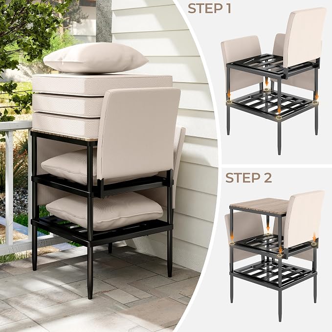 5 in 1 Modular Patio Furniture Set, 3 Piece Aluminum Convertible Outdoor - Image 8
