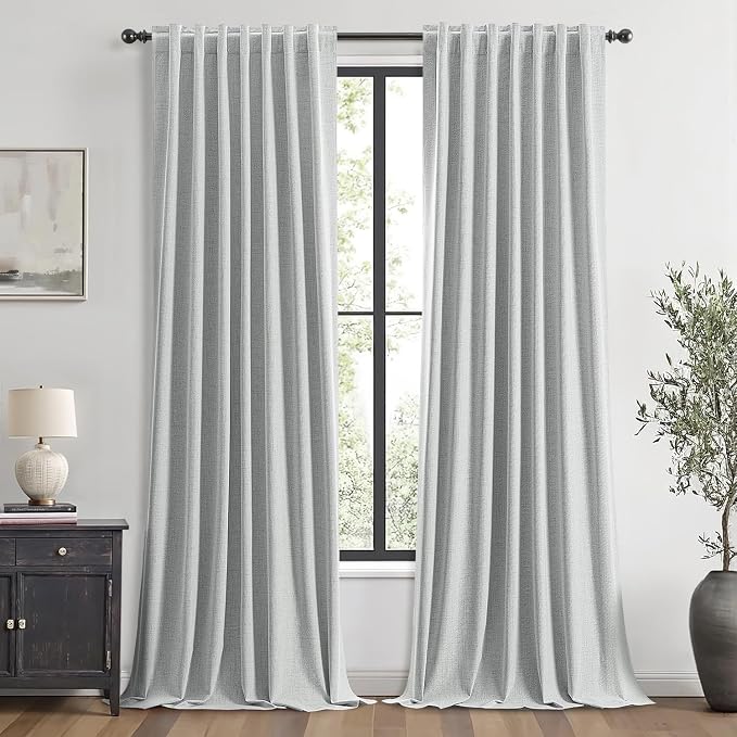 MIULEE 100% Blackout Linen Curtains by MIULEE