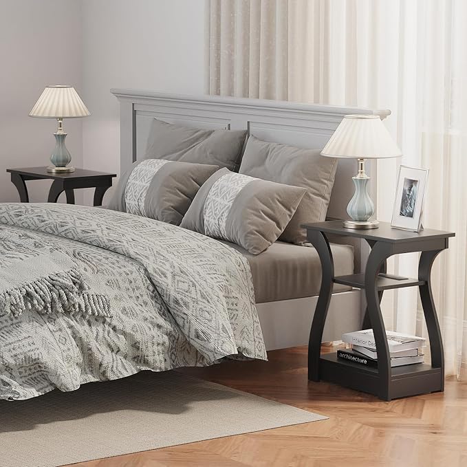 FROMJBEST End Table with Charging Station, Side Table with USB Ports and Outlets - Image 6