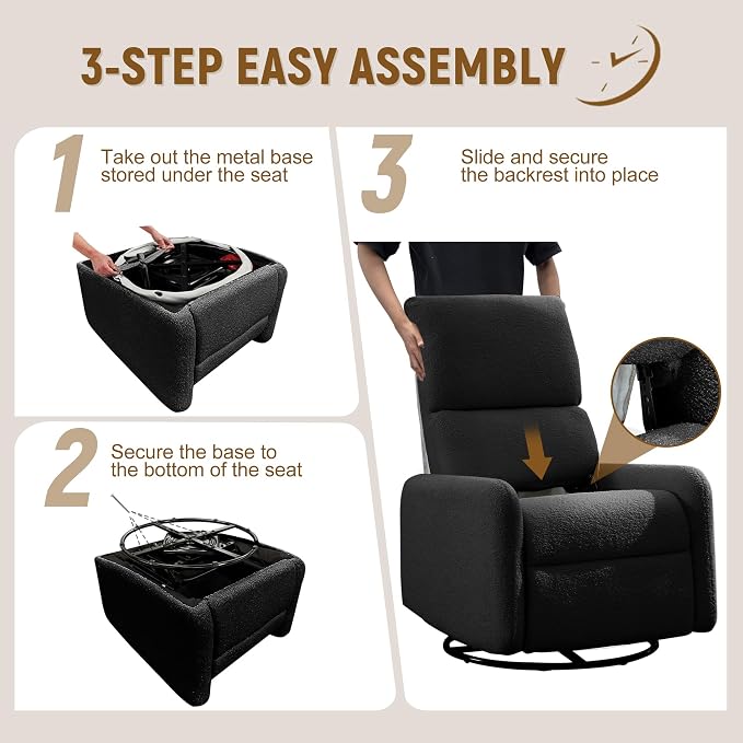 Korser 360° Rocking Chair, Nursery Rocker Chair - Image 6