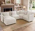ELUCHANG 114" Oversized V-Shaped Cloud Couch Modular Sectional Sofa by ELUCHANG