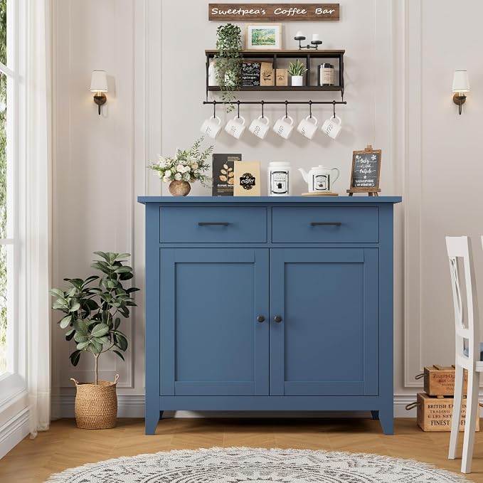 HORSTORS Kitchen Storage Cabinet, Modern Farmhouse Buffet Cabinet - Image 7