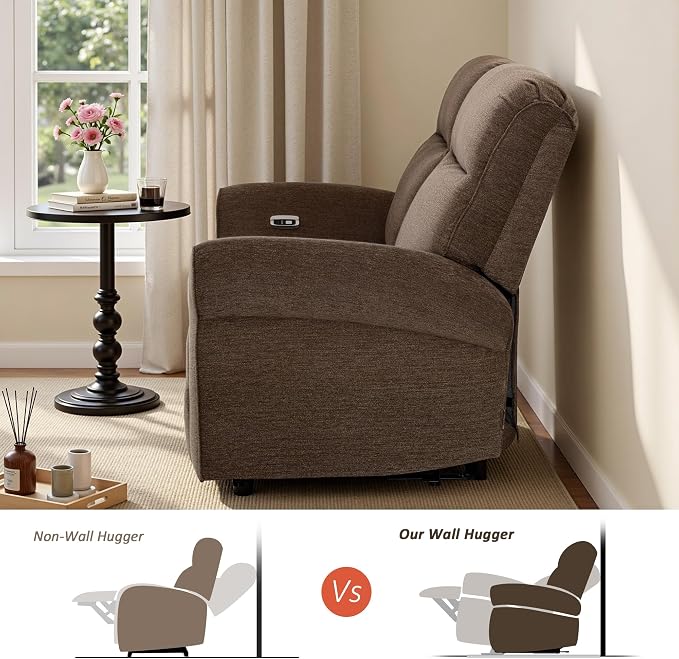 MCombo 64.6" Wall Hugger Power Loveseat Recliner Sofa - Image 5
