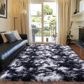 Black and White Rug for Living Room, 6x9 Area Rug for Bedroom, Bedside Indoor by Quntue