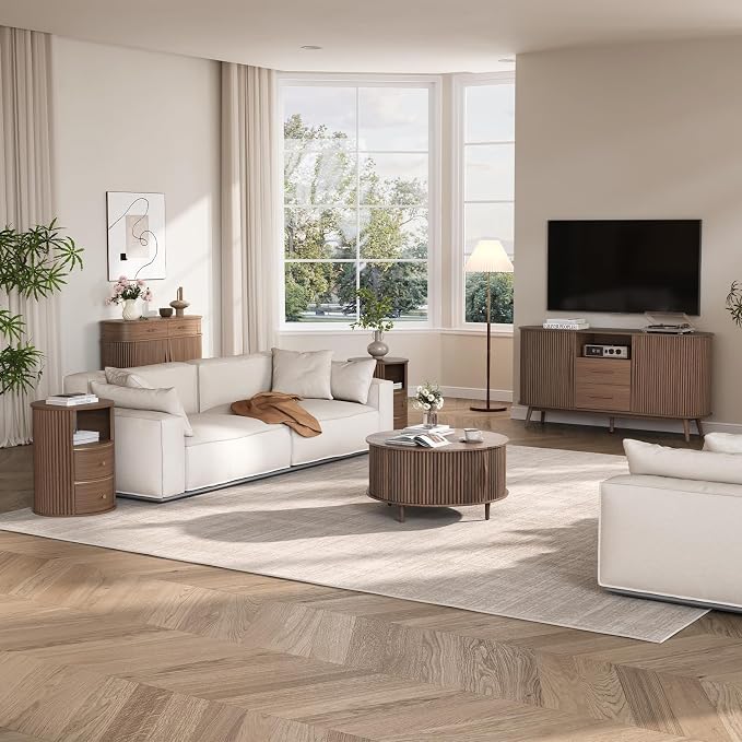 SULIVES Round Coffee Table - Image 6