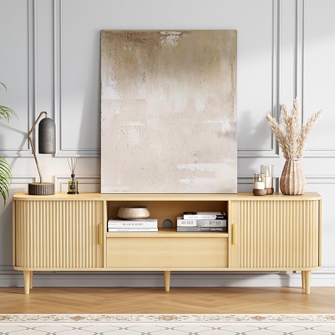IRONCK Modern Fluted TV Stand for TVs Up to 80 inches, TV Console - Image 8