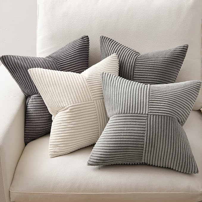 MIULEE Neutral Grey Decorative Throw Pillow Covers 20x20 Inch Set of 4 Modern - Image 5