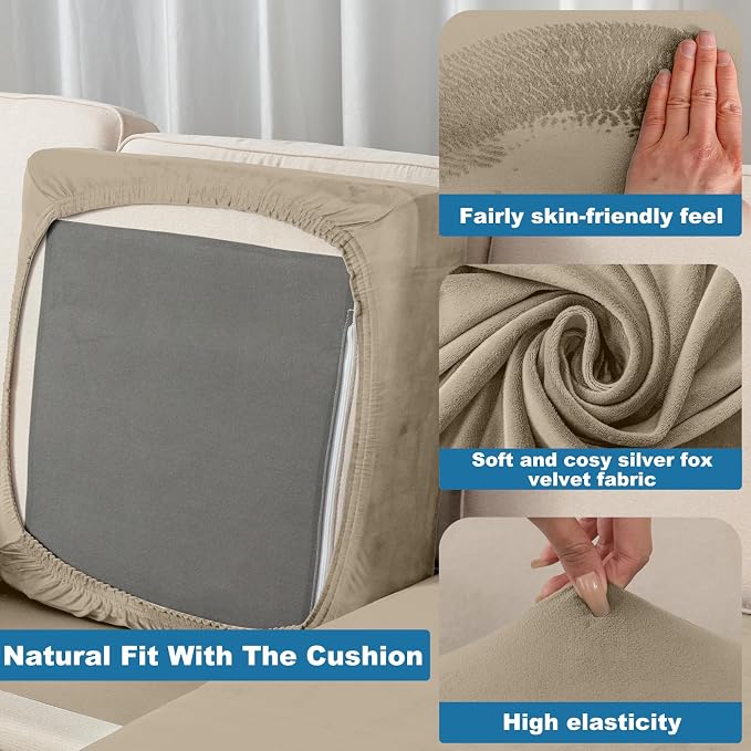 Couch Cover Velvet Chaise Cushion Cover - Image 5