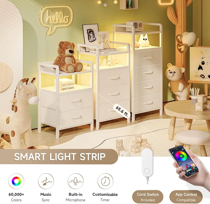 Lazzanto Night Stand Bedside Table Bedroom - Image 4