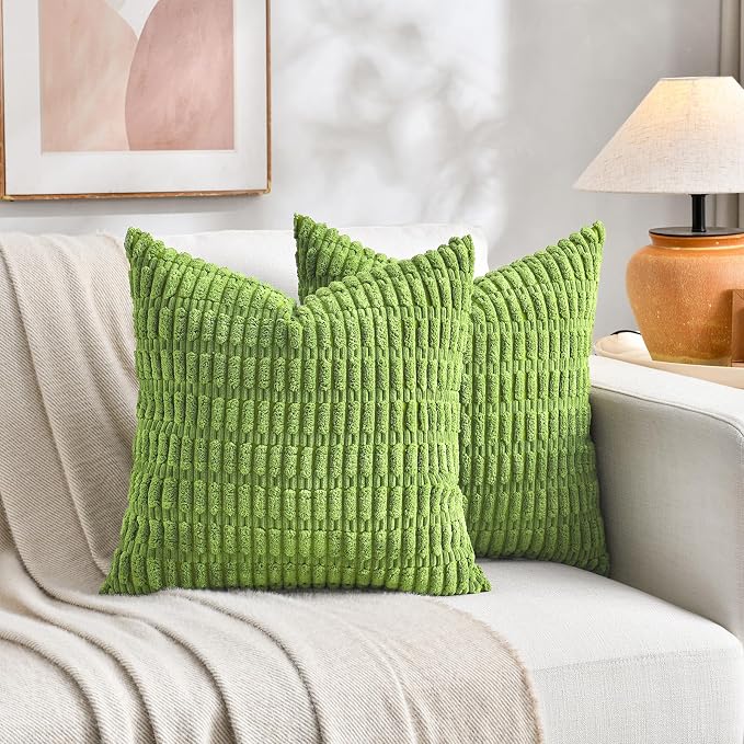 Fancy Homi 4 Packs Boho Lime Green Decorative Throw Pillow Covers 18x18 Inch - Image 5