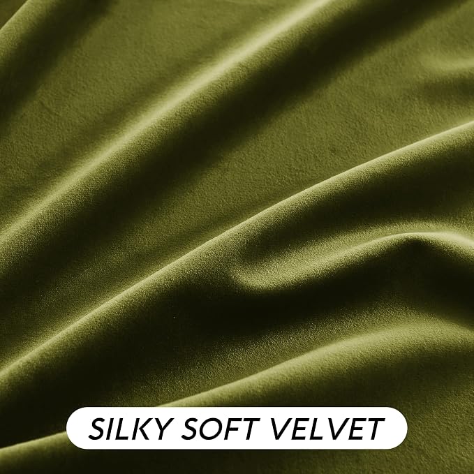 RYB HOME Green Velvet Curtains 72 inches - Image 5